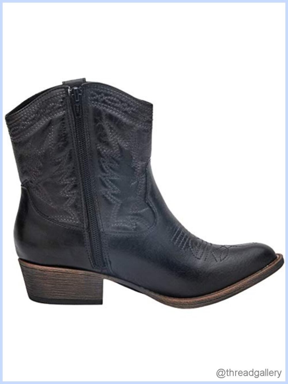 Zip-Up Ankle Bootie with Coated Textile Upper & Almond Toe